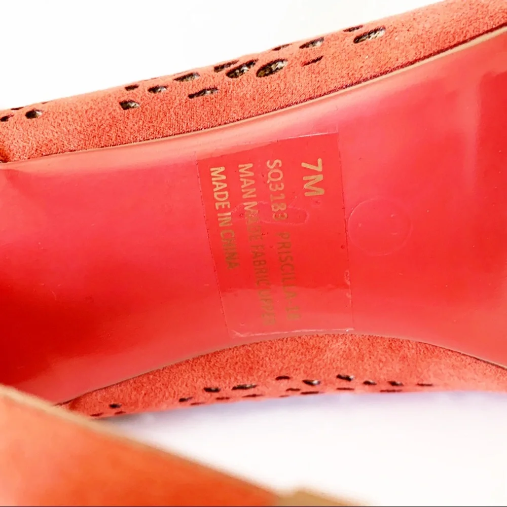 Cape Robbin Priscilla Perforated Red Heels Size 7.5